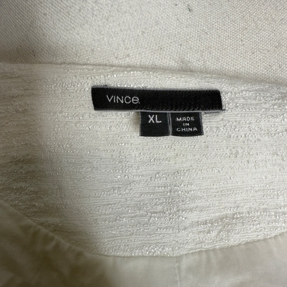 Vince Textured Crop Jacket Women's XL Snap Collarless White Blazer -cp - Picture 8 of 10